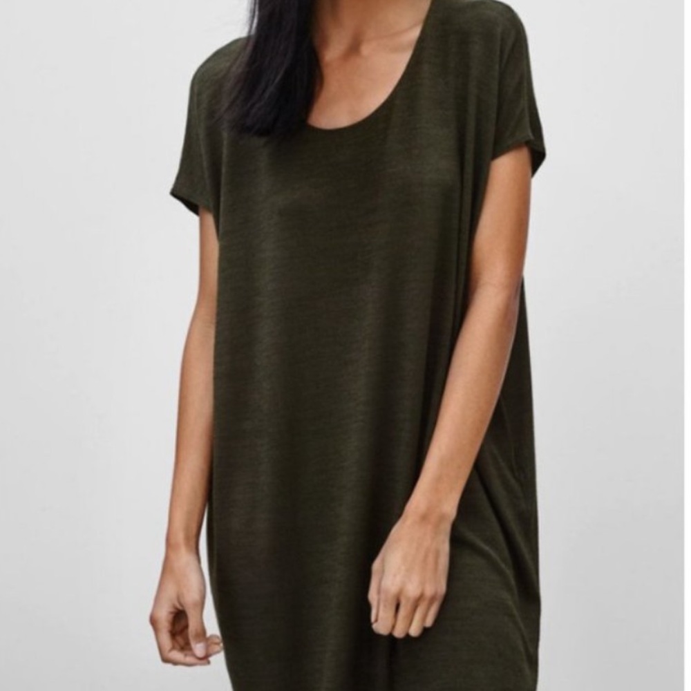 Aritzia Wilfred Free Lorelei Dress Olive Green XXS